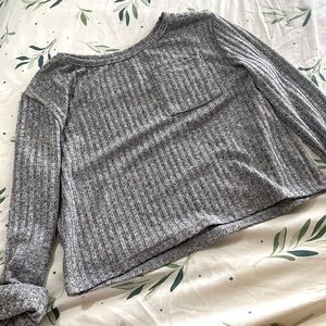 Grey Cropped Long Sleeve